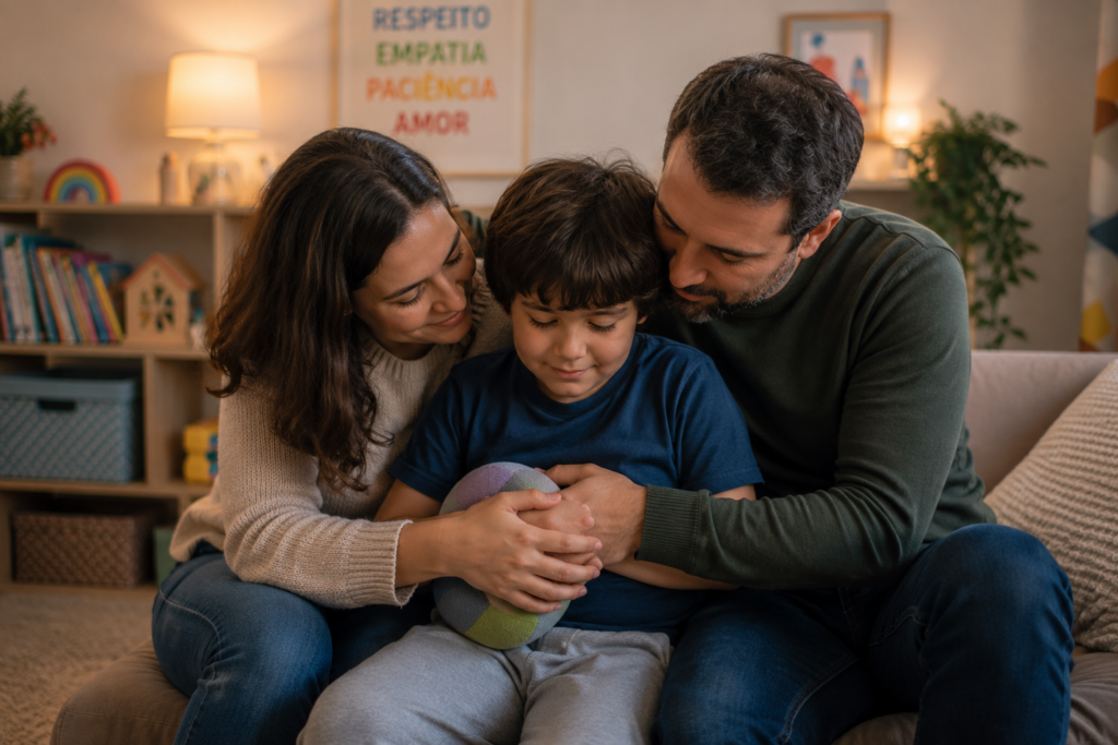 Apoio familiar durante situações de sobrecarga sensorial no autismo