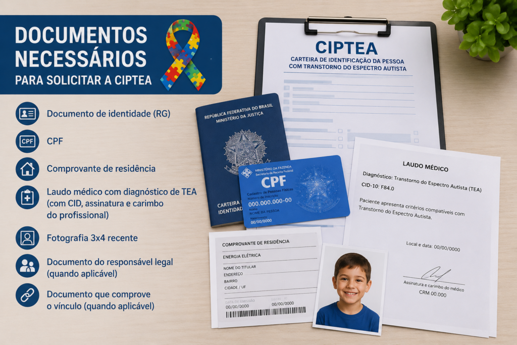 Documentos necessários para solicitar a CIPTEA