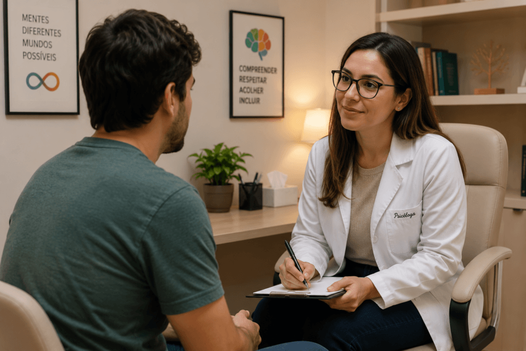 Consulta profissional em ambiente acolhedor.
