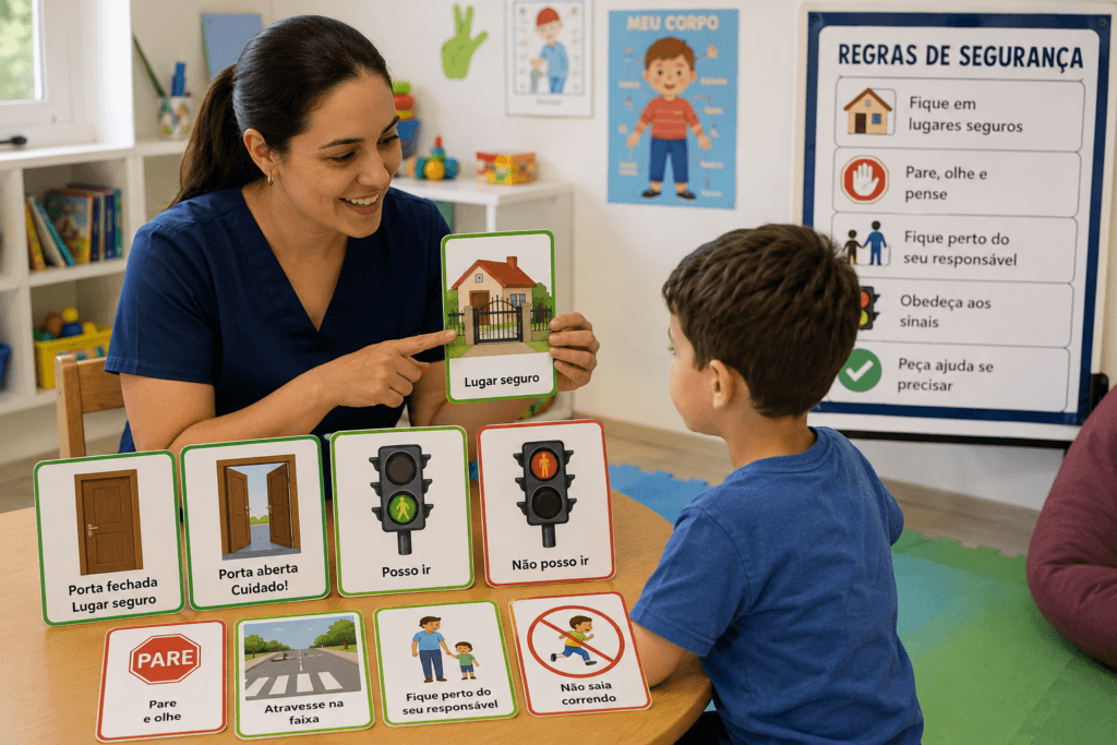 intervenção comportamental para elopement no autismo com cartões visuais