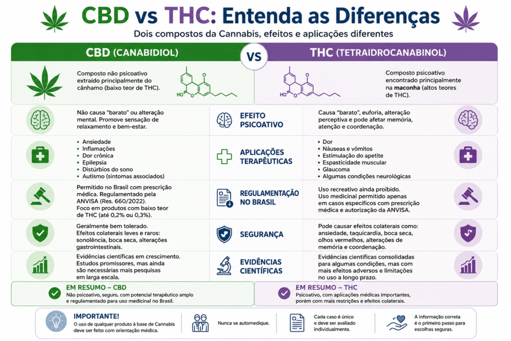 diferenças entre CBD e THC no autismo.